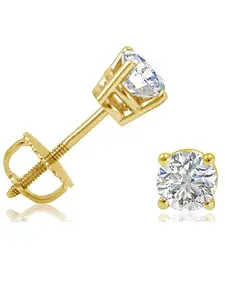 925 Solid Sterling Silver 3mm ScrewBacks Moissanite Earrings