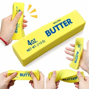 Butter Stick Squishy Toy Slow Rising, Soft Squeeze Butter Squishy, Stress Relief Fidget Toy, Food Squishy Kawaii, Sensory Anxiety Relief Toy for Kids Teens Adults, Party Favor Gift, Christmas Birthday Gifts