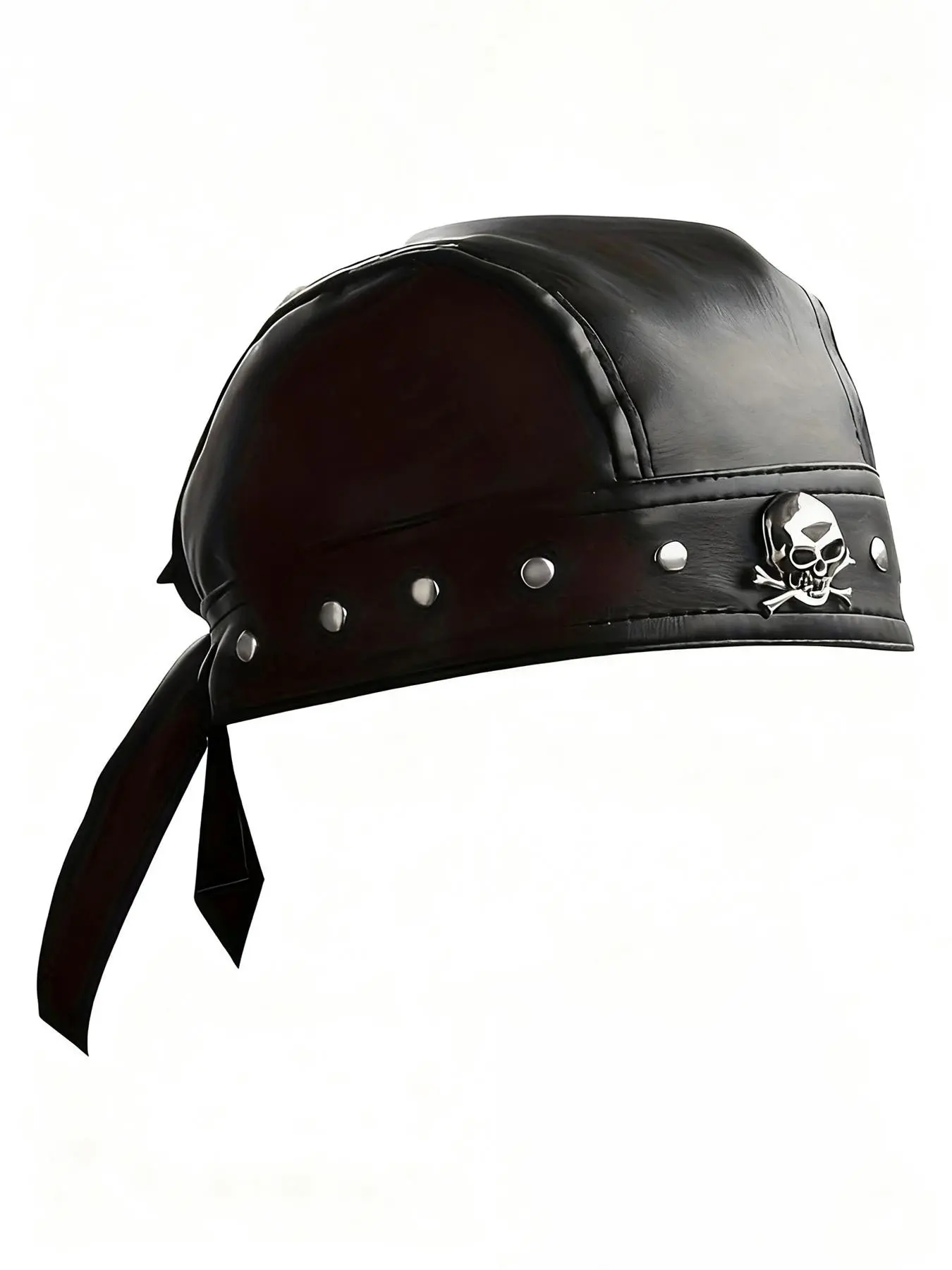 Studded Leather Skull Fitted Scarf Caribbean Pirate Theme Hat, Bold Stage Costume Party Accessory, Costume Accessories, Halloween Cosplay Final Item, Free Gift Included