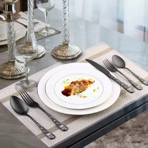 Halloween Skull Pattern Silver Color Stainless Steel Cutlery Set, 30-Piece Durable Dinnerware, Dishwasher Safe Home Use, Utensils