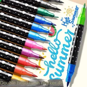 24/48/72/96 Color Dual Tip Glitter Art Markers, Metal Paint Pens for DIY Crafts, Birthday Cards, Posters, Albums, Adults & Students