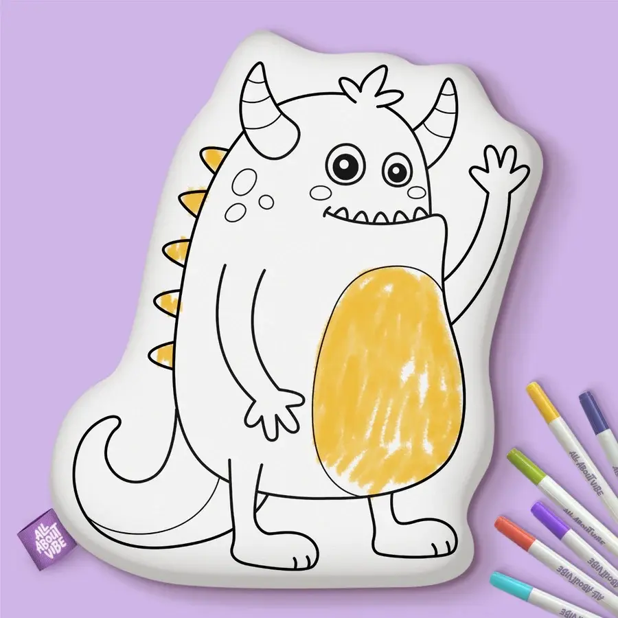 10'' Monster Coloring Custom Pillow - All About Vibe Pillow