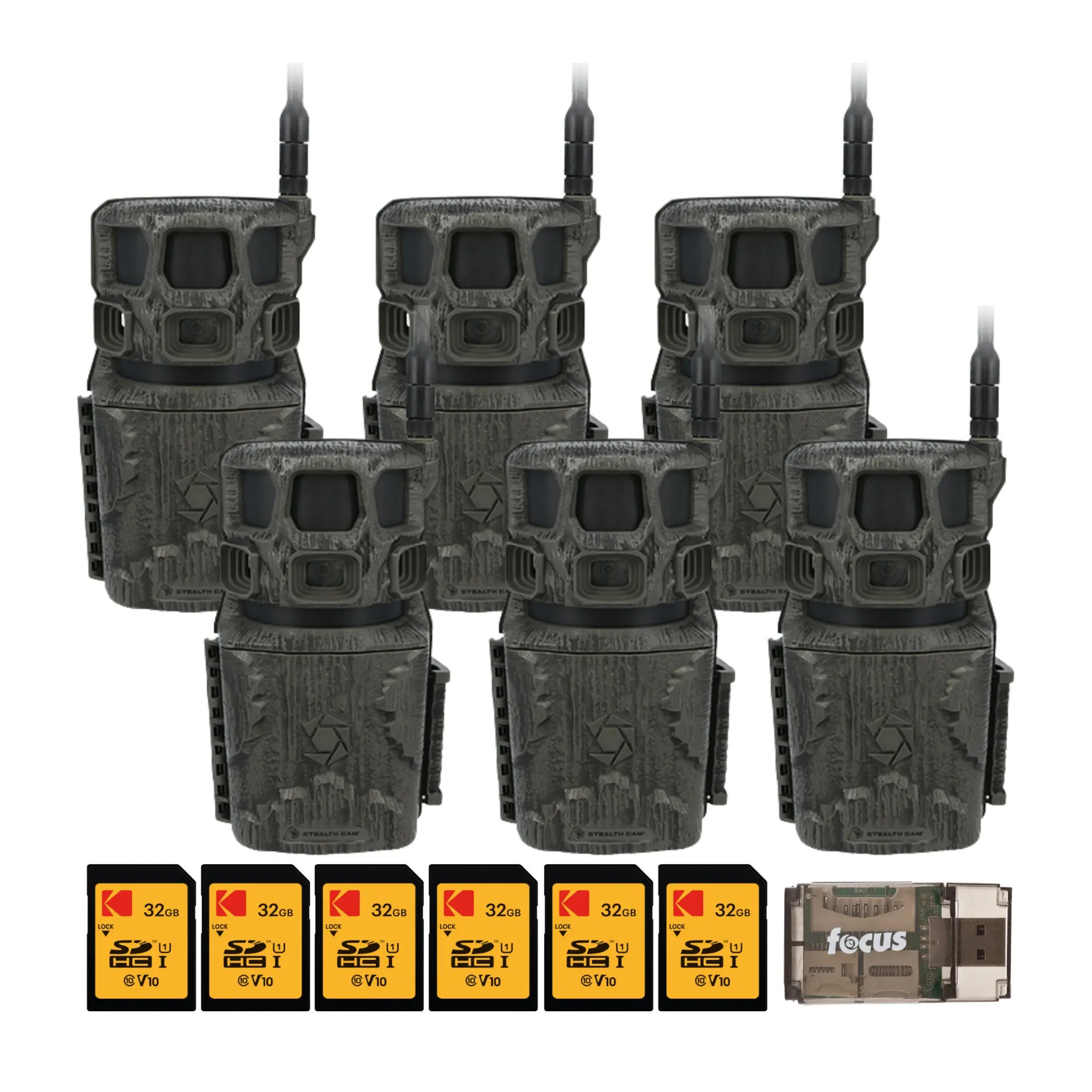 Stealth Cam Revolver Pro 3.0 Trail Hunting Camera (6-Pack) Bundle with Memory Card, Faster Data Transfer, False Image Detection, Dual-Core Processor, Improved Accuracy, Computer Accessories, Plastic