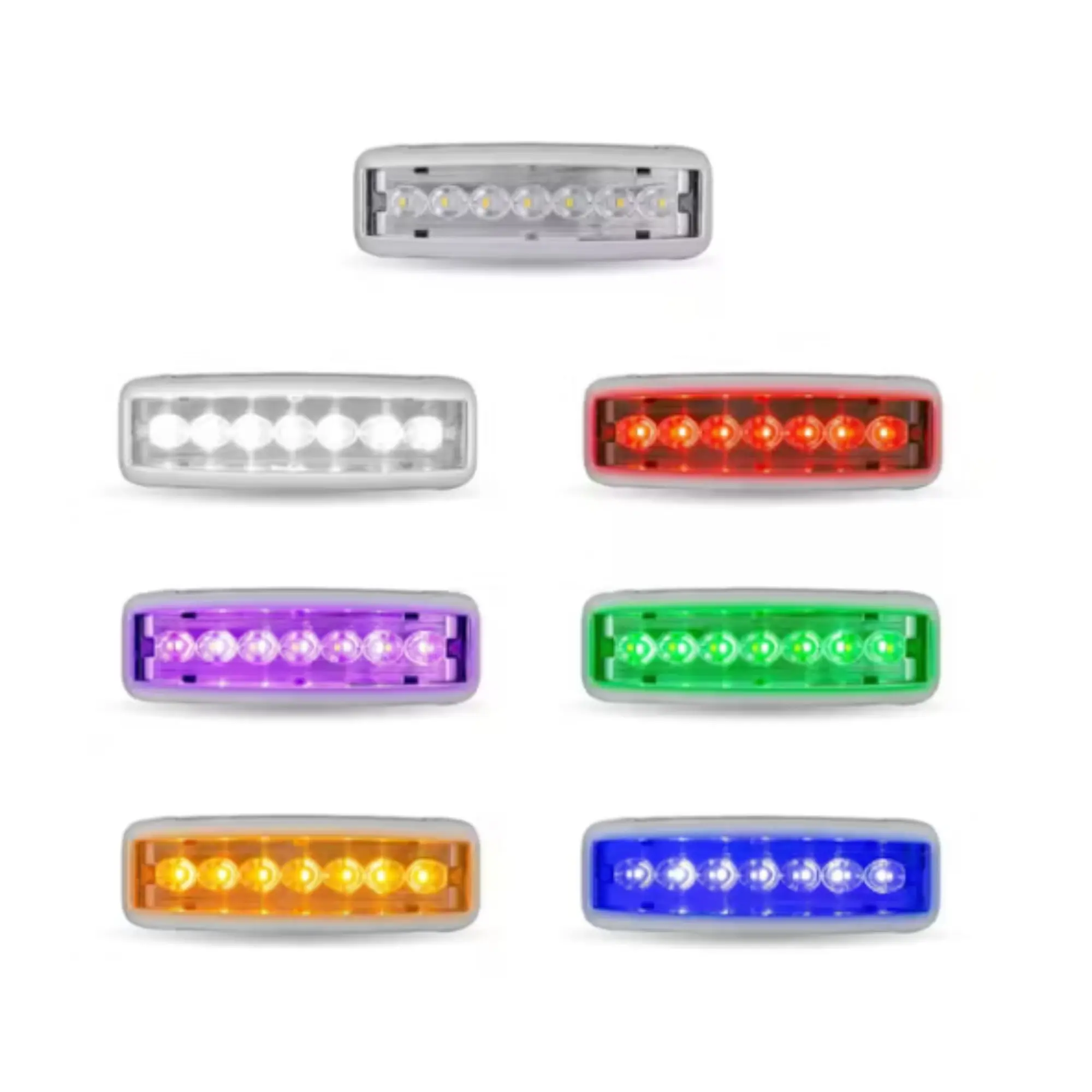 Trux Accessories Car LED Lights - 7-Color Chrome LED Interior Projector Dome Light for Cab and Sleeper