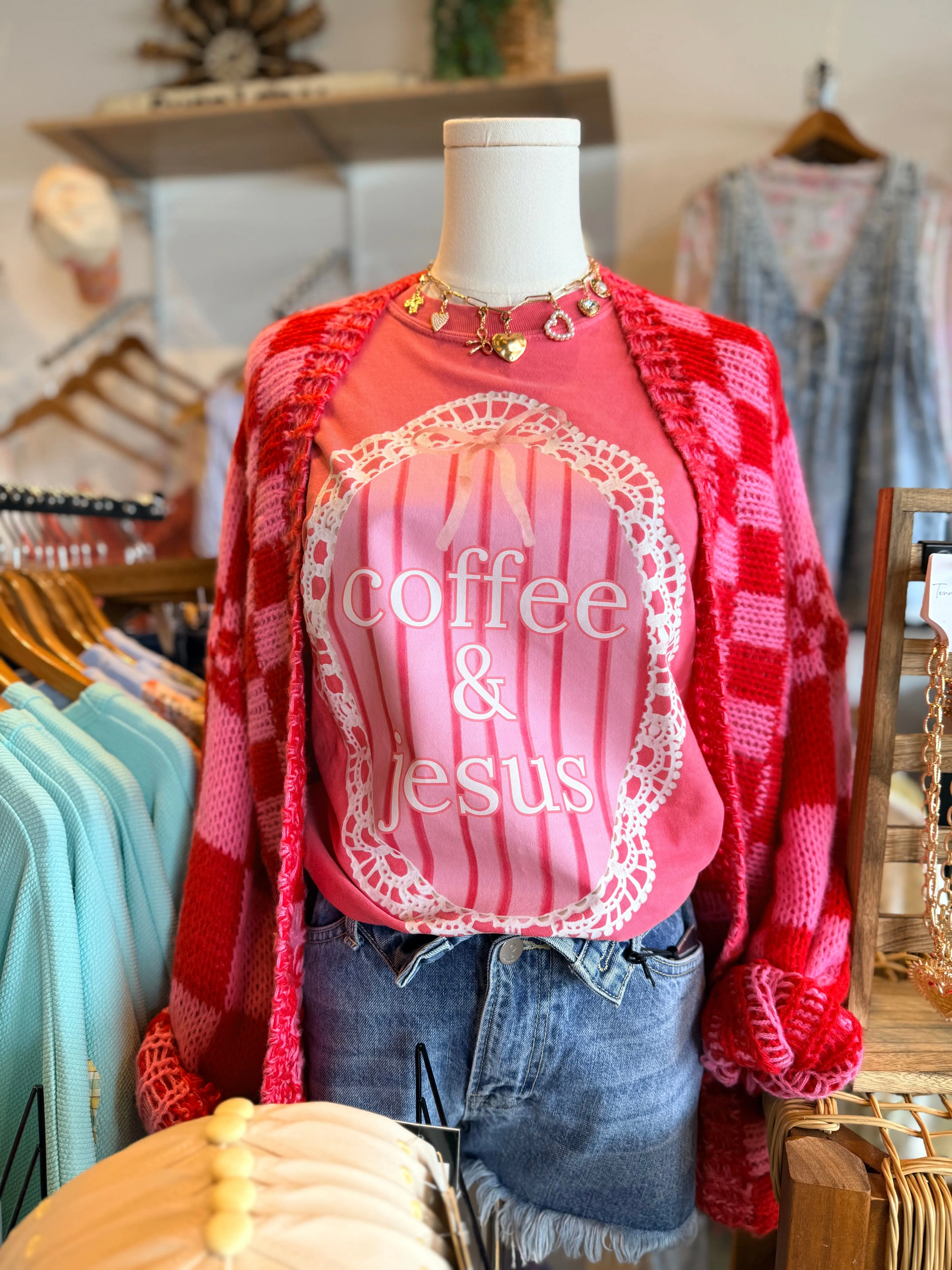 Amberlynn Oversized Checkered Cardigan