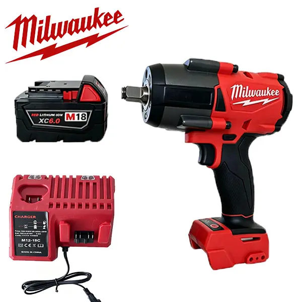 Milwaukee 1,000 Ft-Lbs Fastening Torque M18 Brushless 1/2-Inch Impact Wrench Kit for Mechanics, Fleet Service and Fastener Removal, 1,400 Ft-Lbs Nut-Busting Torque, Bolt Removal Mode, Friction Ring, 6.0Ah Battery and Charger Tool power
