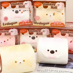 Kawaii Donkey Roll Squishy Toy, Soft Slow Rising, Adorable Anxiety Relief Fidget, Perfect for Teens & Office Workers, Stress Relief Fidget