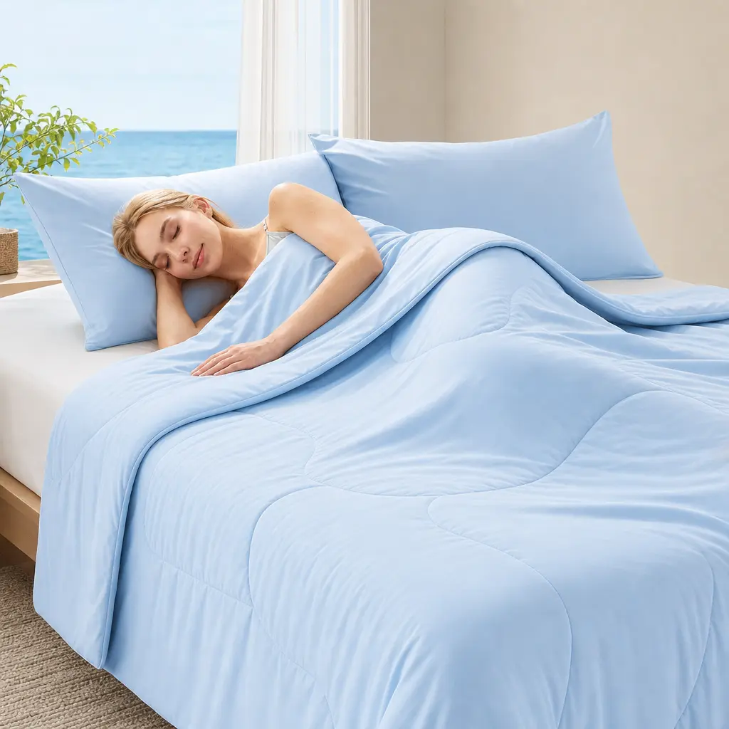 JOLLYVOGUE Bamboo Rayon Ice Cream Cooling Blanket - Oversized, Skin Friendly, High Density, Breathable, Lightweight, Ultrafine Fibers Bedding, Machine Washable, Ideal for Hot Sleepers & Hot Nights, Teen Bedroom Accessory