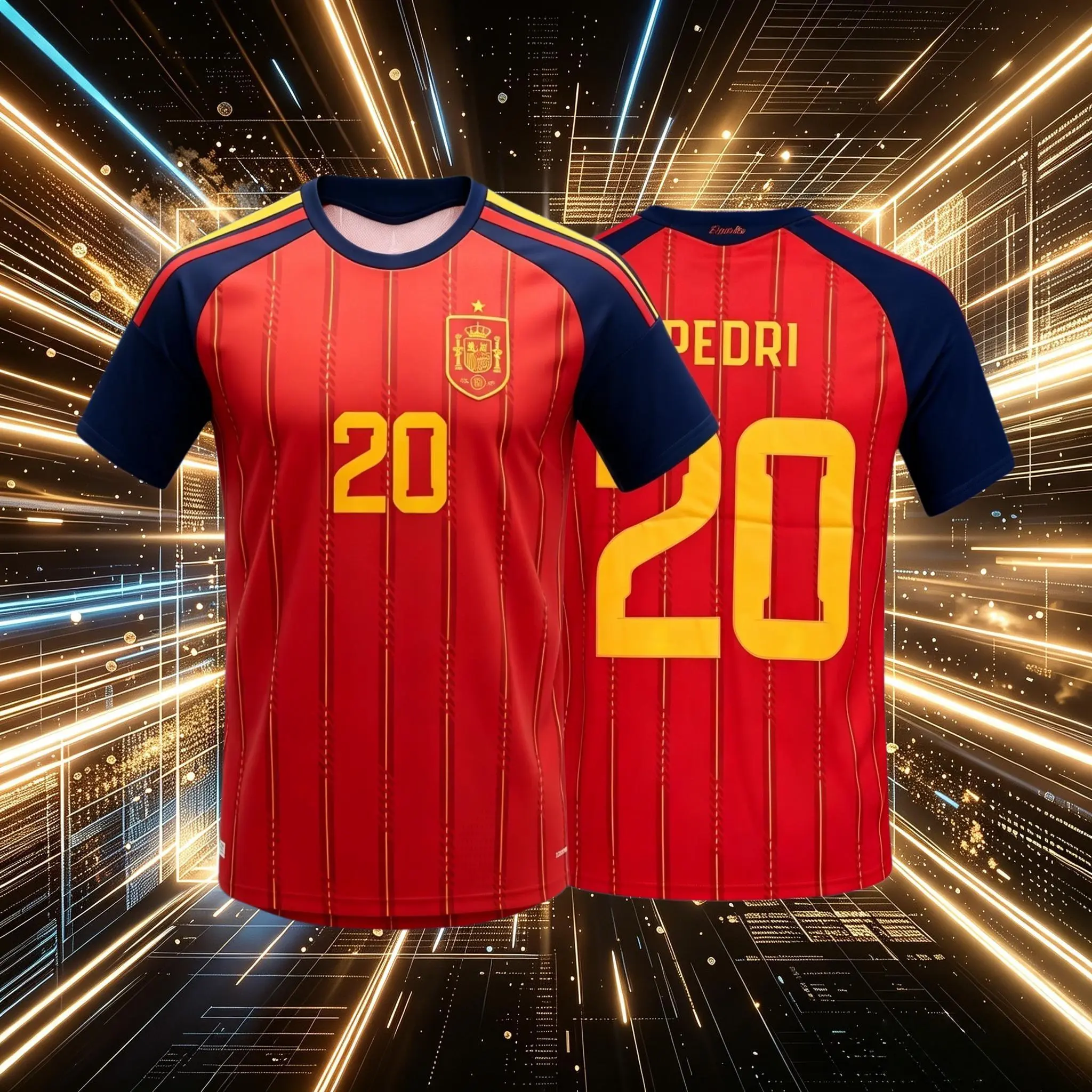 2026 Spain Home And Away Red And White 19# Lamine Yamal 20# Pedri Short And Long Sleeve Soccer Jersey Fans Version