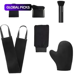 Self-tanning Application Glove Kit, 6 Counts/set Back Applicator & Tanning Face Brush & Tanning Blending Brush & Exfoliating Glove, Exfoliant Scrubber Glove, Bathing Accessories, Body Care Tool, Personal #GLOBAL PICKS