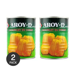 AROY-D Canned Jackfruit in Syrup - 2 Pack, 565g Each | Thai Fruit for Desserts & Fruit Salads