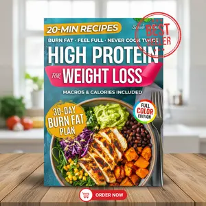High Protein Cookbook – High Protein Made Easy Edition – 101 Low Carb Recipes & 30-Day Meal Plan to Burn Fat, Stay Full & Never Cook Twice – Easy Healthy Meals for Busy Lifestyles & Family-Friendly Cooking