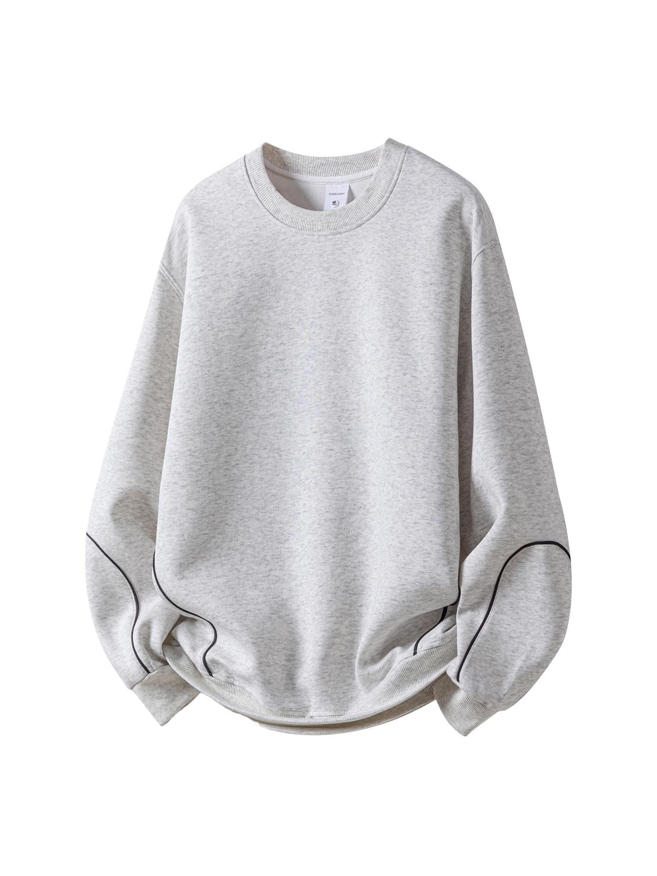 CCCMAI Men's Regular Fit Plain Sweatshirt Crew Neck Long Sleeve Top Street Fashion Style Loose Casual Solid Color Pullover Suitable for Spring and Fall Fashionable Menswear