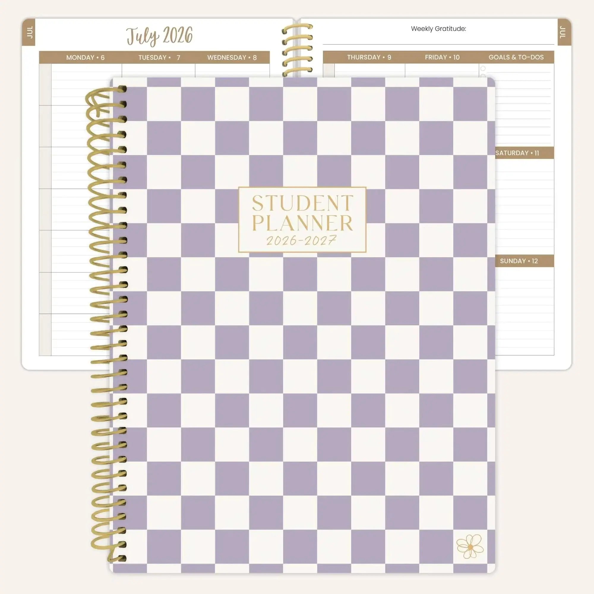 2026–27 Daisy Column Academic Planner, 7" x 9" | Checkered