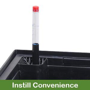 GARVEE Large Outdoor Tall Planter Black Flower Pots, 23" Tapered Front Porch Decor Plant Pots with Water Level Monitor, Automatic Watering(2 Packs)