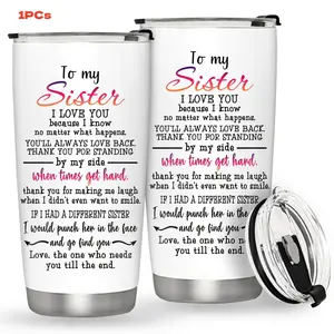 Stainless Steel Insulated Coffee Tumbler Mug, Vacuum Insulated Tumbler, Sister Gifts for Birthdays & Holidays, Perfect for Car, Home, Office Use