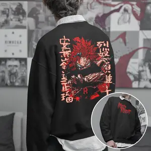 My Hero Academia Red Riot Kirishima Inspired Sweatshirt, Anime Streetwear, BNHA Cosplay Outfit