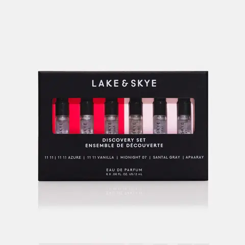Lake & Skye Perfume Discovery Set | 6 Eau de Parfum Samples | 2 mL Travel Fragrance Vials