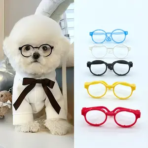 5-Piece Pet Cat Poodle Glasses Set, Fashionable Cool Style, Casual Pet Sunglasses, -Style Photo Props, Costume, Medium Size, Multi-Color Accessories