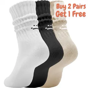 3/6/9-Pairs Crew  Odor Resistant Antibacterial Breathable Sweat Absorbing No Stuffiness Pure Cotton Unisex Athletic Socks Daily Wear Stretch Durable Soft Skin Friendly All Season Basic Casual Long Crew Socks
