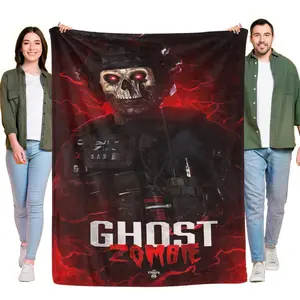 Call of Duty Ghost Zombie Flannel Blanket, Ultra Soft Cozy Throw for COD Fans, Lightweight Skin-Friendly Gaming Blanket, Made in USA, Multi-Sizes 30x40 to 60x80, Perfect Gift for Gamers