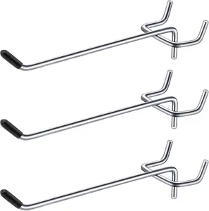 Lhybtm 6 Inch 20 Pack Pegboard Hooks Sturdy Shelving Fit 1Mm/0.04Inch Thick Peg Board for Tool Accessories Organizer Workbench Garage Storage Kitchen with Rubber Tipped 50Pcs CICI clear