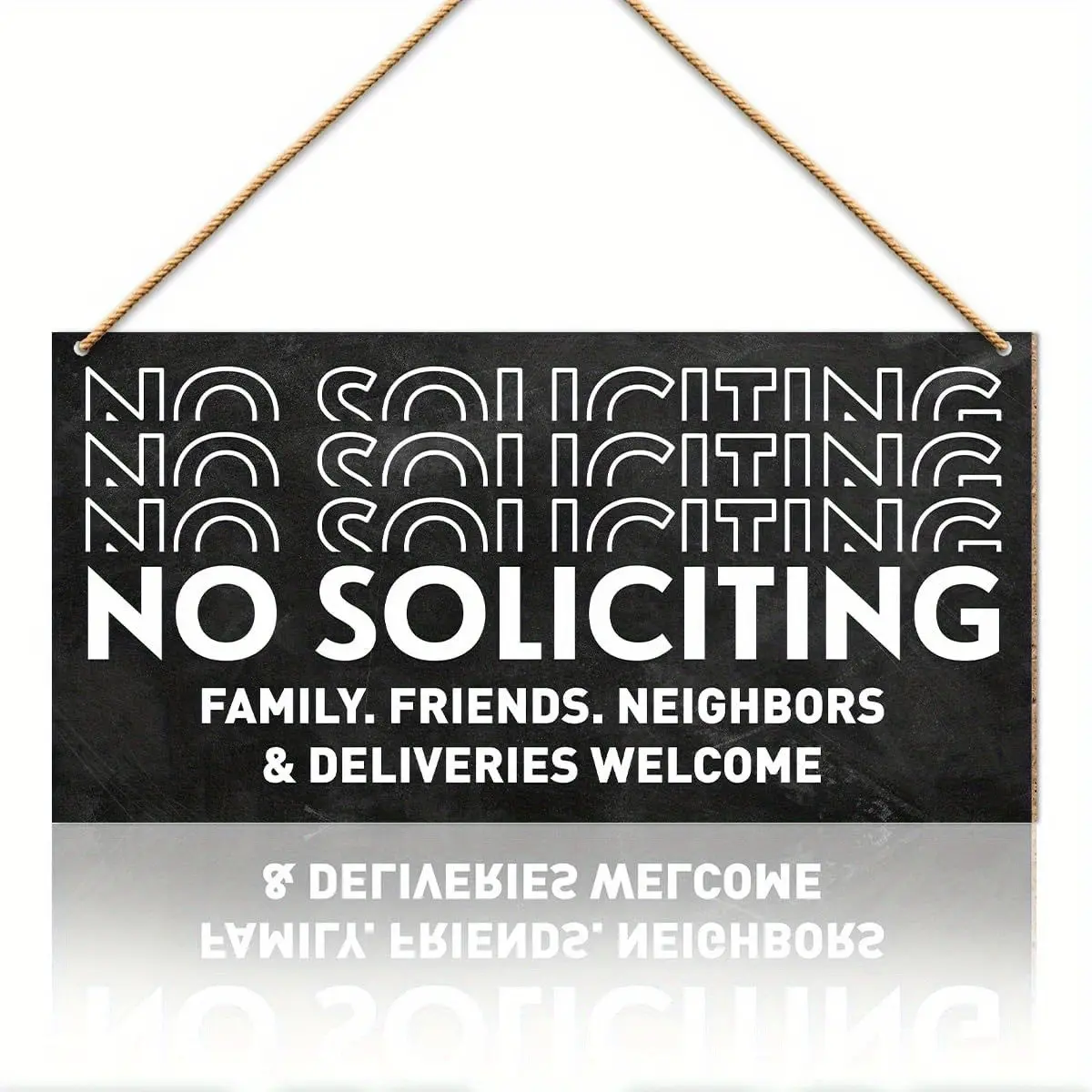 No Soliciting Sign for Front Door, Home No Solicitation Plaque, Entrance Welcome Sign for Neighbors, New House Moving Gift, 11.8x5.9 Inches