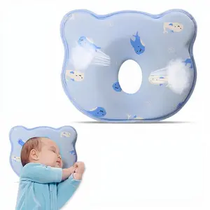 The Ultimate Mother's Day Gift!Memory Foam Baby Pillow Adorned with Cute Cartoon Soft Cozy Material Breathable Bedding for Infants to Avert Flat Head Condition