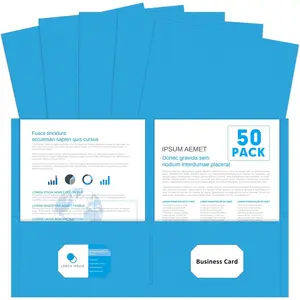 50 Pack Two Pocket Folders, Letter Size File Folder for School Office Home Business, LightBlue