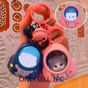 Glowing Keychain Backpack Night Light, Astronaut Bear Cat Shape, Car Hanging Ornament, Bag Decoration, Phone Chain, Wallet Charm, Small Gift, Keychain For Bags, Keychain Bag Pendant