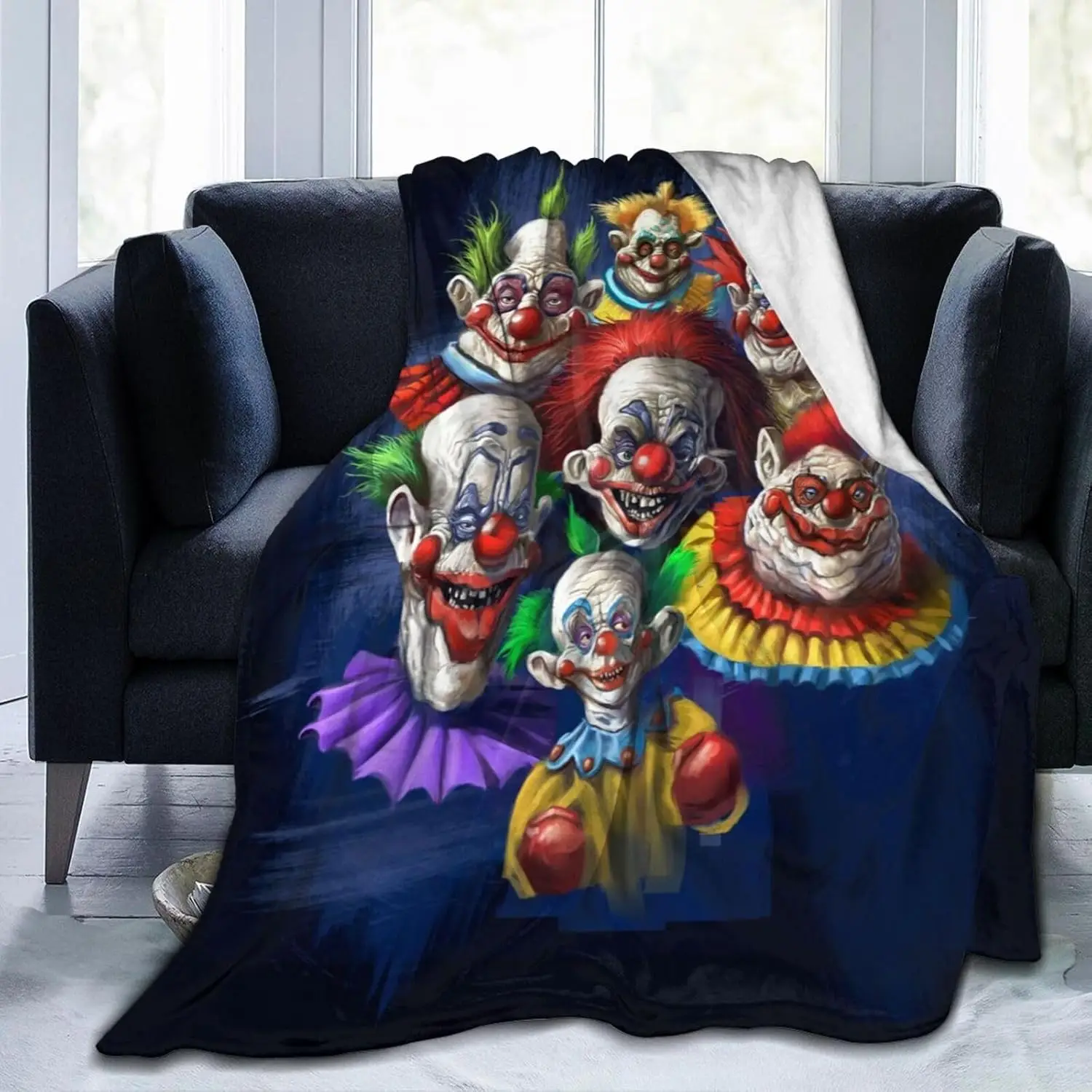 Horror Movie Fleece Throw Blanket for Sofa Bedroom Soft Air Conditioner Blankets All Season