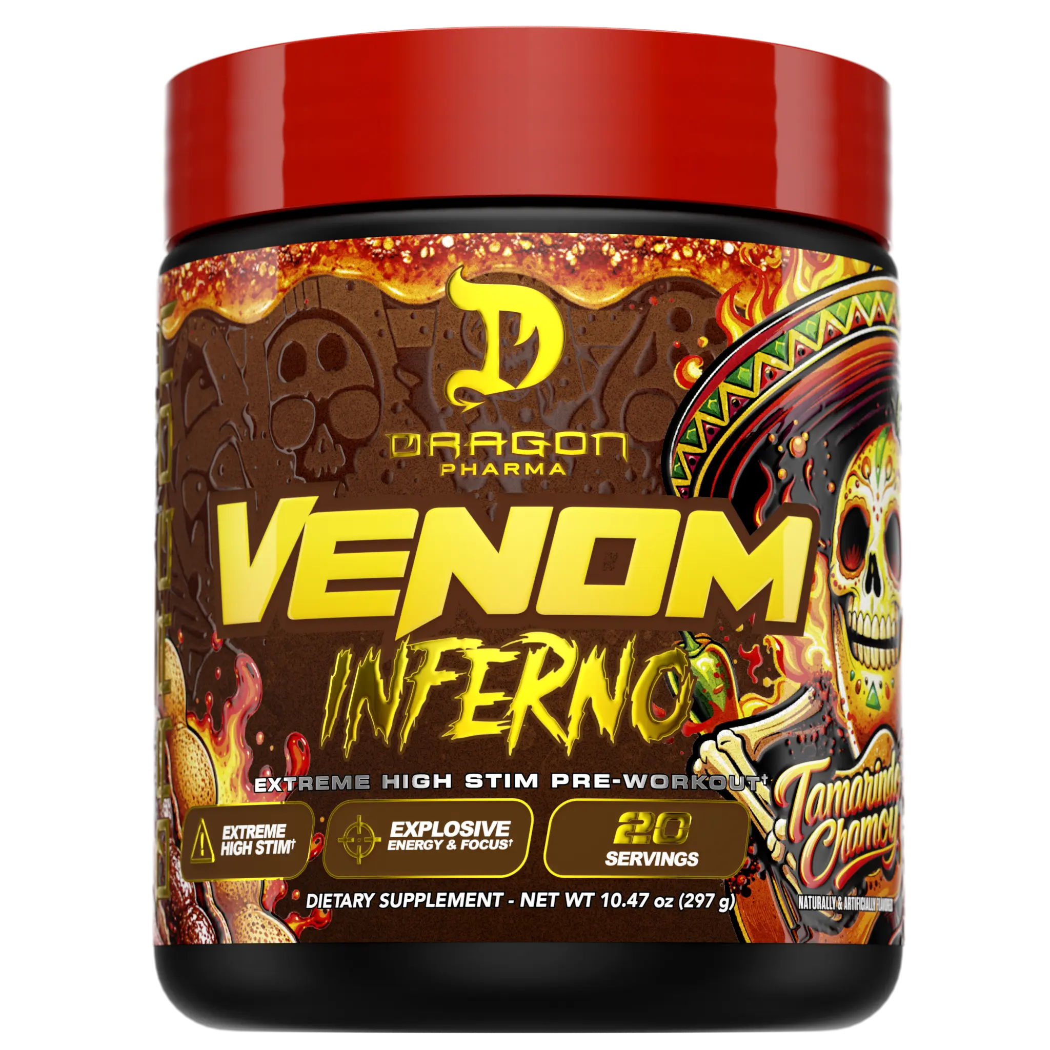 Dragon Pharma Venom Inferno Pre-Workout Fitness Supplement (40/20 Servings) Powder Healthcare Edible