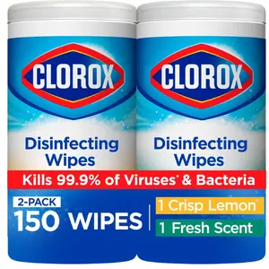 Clorox Disinfecting Wipes Value Pack, Bleach Free Cleaning Wipes, 75 Count Each, Pack of 2, Packaging May Vary