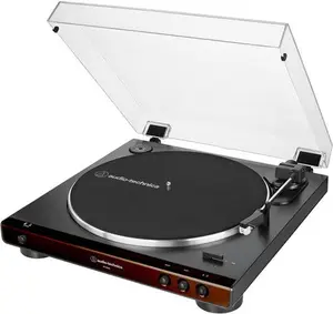 Audio Technica AT-LP60X-BW Fully Automatic Belt-Drive Turntable (Brown/Black)
