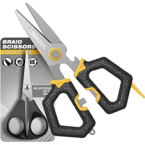 2 Sets Fishing Braided Line , 6-inch & 4.5-inch Fishing Line Cutters Combo, Serrated Stainless Steel Fishing Shears for Saltwater, Fish Wire Cutters