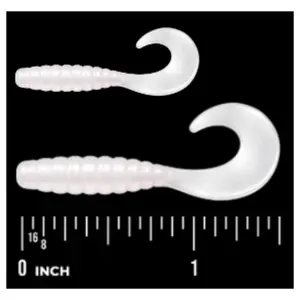 Micro Baits Pearl White Curly Tail Grub 28pk Custom Color Requests Available Ideal for Clear Water Panfish Crappie Bluegill Perch Shellcracker Ultralight Bass
