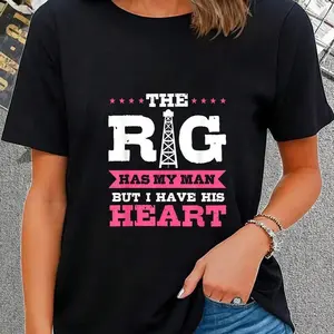 100% Cotton Oilfield Workers Gifts Oil Rig Oilfield Wife Girlfriend T-Shirt