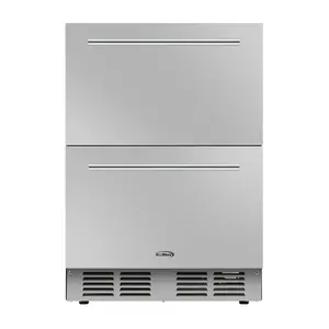 24 in.  Built-in Two-Drawer Outdoor Refrigerator in Stainless-Steel (KM-OKS-RD2)