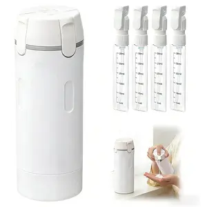 Four-In-One Travel Dispenser Bottle, Leak-Proof Reusable Travel Essentials, Portable Container for Shampoo, Lotion, Cosmetics, Essential for Men and Women