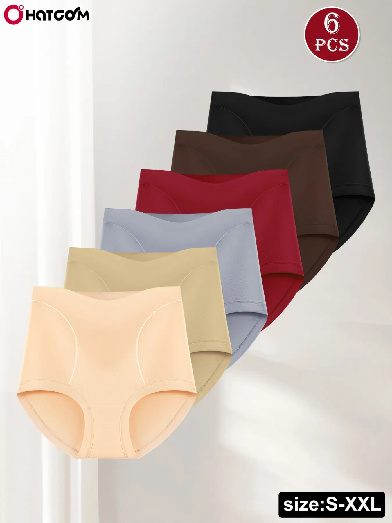 HOTOCM 6-Pack High-Waisted Tummy Control Shapewear,Ultra-Stretchy Full Coverage, Butt-Lifting Body Sculpting, Cloud-Soft Seamless Fabric, Seamfree Panties, Invisible Under Tight Outfits, Perfect for Gym/Daily/Dates, Sizes S-2XL, Panties