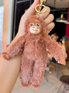 Adorable Monkey Plush Toy Keychain Pendant, Cute Animal Design Backpack Decoration, All-Seasons Accessory for Bags & Keys