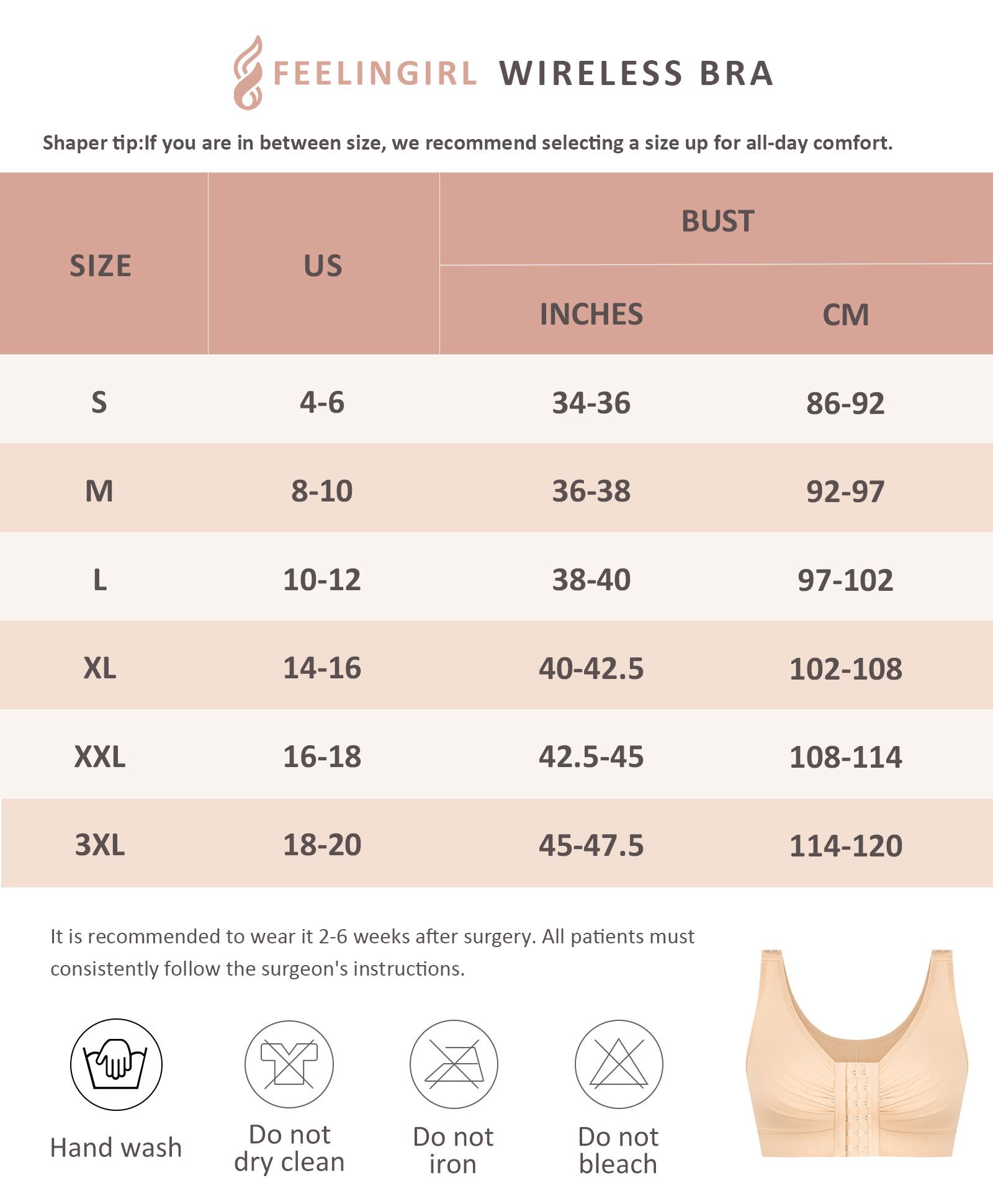 FeelinGirl Post Surgery Compression Bra for Women's Front Closure Bra with Adjustable Straps Wirefree Bra Soft Spandex Nylon Shapewear Tops Springtok SpringStatements