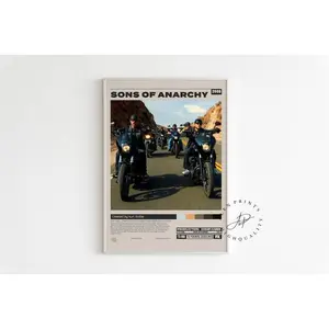 Sons of Anarchy, Retro Movie Print, Midcentury Modern, Retro TV Show Poster, Minimalist Movie Poster, Custom Movie Poster, Cult Movie Poster