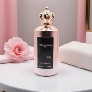 Alberto Rossi Aria Rose Gold Eau de Parfum 100ml - Regal Crown Design, Soft Shimmer, Grace & Power Fragrance