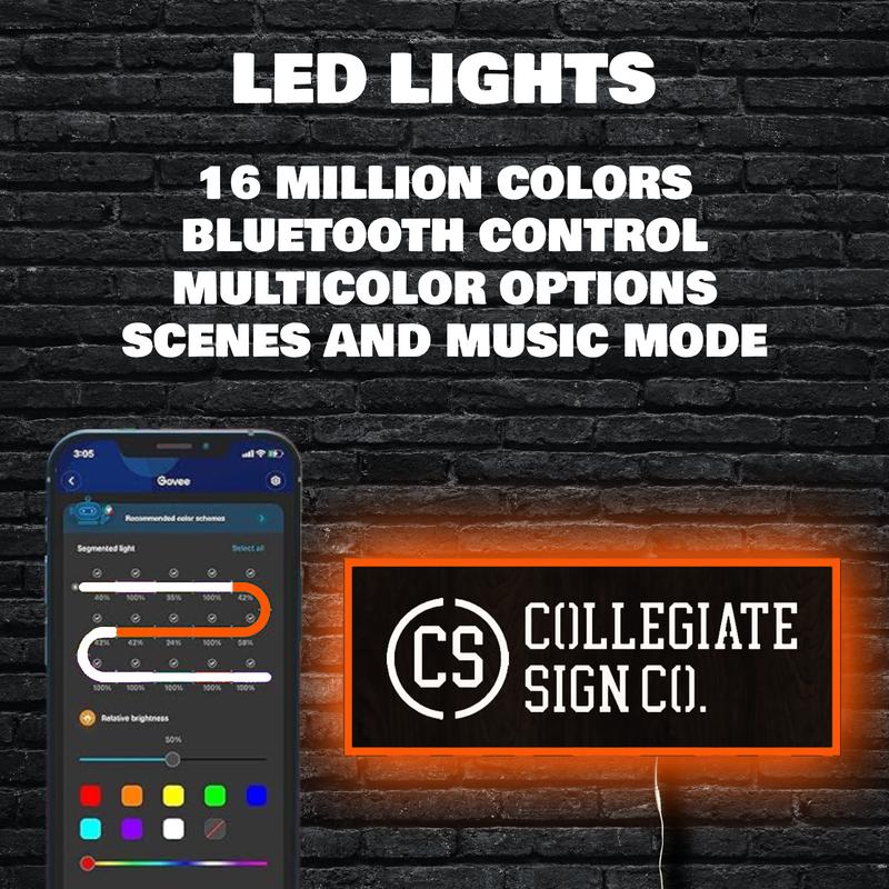 LSU Tigers Flag Wood LED Sign | Handcrafted, Officially Licensed, Made in USA