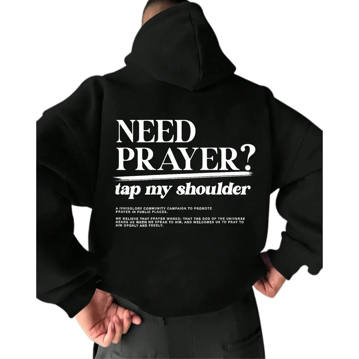 Unisex Heavy Blend Hoodie, Casual Christian "Need Prayer Tap My Shoulder" Graphic Pullover, Long Sleeve Cotton Gift Sweatshirt, Casual Hoodie, Gift Shirt Hoodie