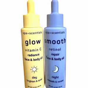 Spascentials Glow Vitamin C Radiance & Smooth Retinol Repair Face & Body Oil 2-pc Set Day & Night 3.02 oz-95Ml Each Hydrating Anti-Aging Skincare