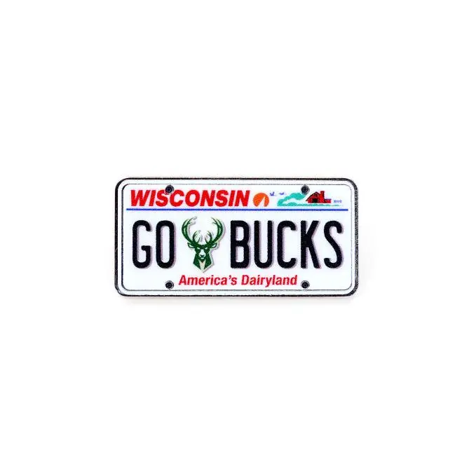 Aminco License Plate Milwaukee Bucks Pin