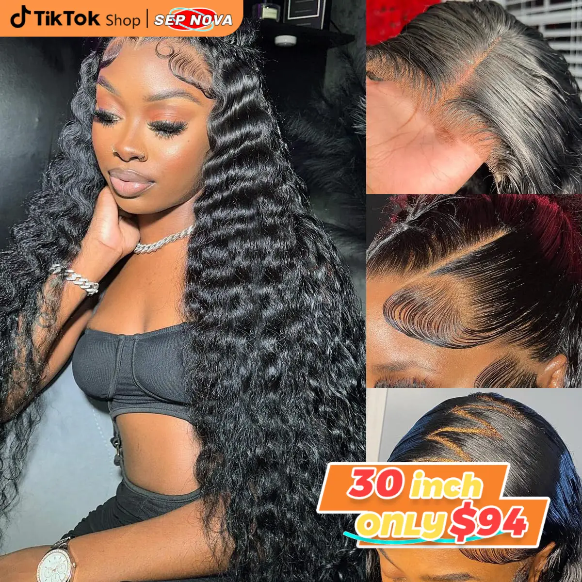 [30 inch Only $94] Deep Wave 13x4 Lace Front Wig Human Hair Wet and Wavy Lace Frontal Wig Human Hair Brazilian Hair Wigs For Women Natural Color FallF
