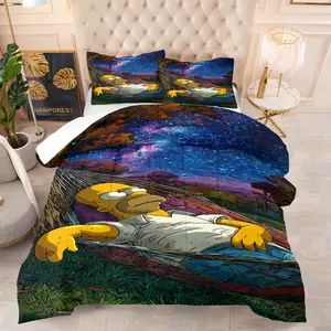 The Simpson Family Pattern Quilt Set Includes 1 Blanket And 1 Or 2 Pillowcases Without a Core, Suitable For Bedding Sets In Family Bedrooms And Dormitories, And Is a Very Popular Gift